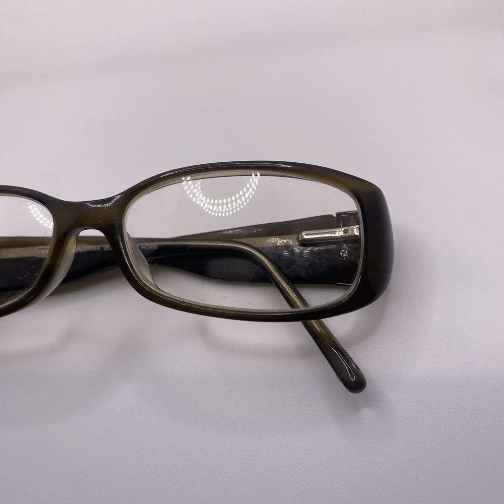 Coach Eyeglasses Women FRAME ONLY Audrina Rectangular 130 Olive Horn 828